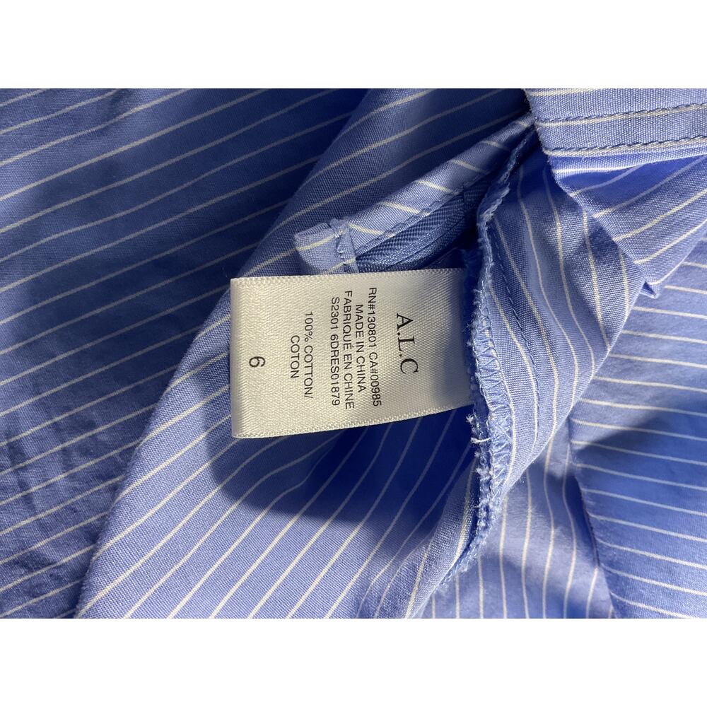 A.L.C. Striped Blue Monica Shirtdress Size 6 - Picture 6 of 6